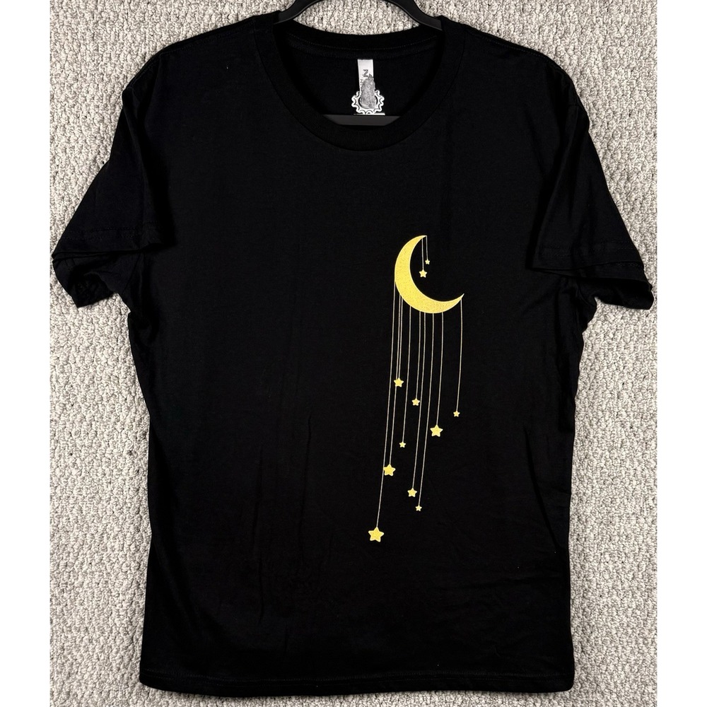 Celestial Moon Stars Graphic Tee Black Indie Aesthetic Unisex S